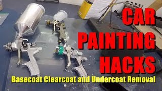 Car Painting HACKS Basecoat Clearcoat and Undercoat Removal [upl. by Enyawed]