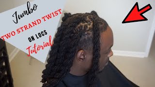 JUMBO TWO STRAND TWIST ON LOCS TUTORIAL [upl. by Friday]