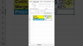 Como calcular o preço de venda no Excel com margem de lucro [upl. by Roosnam]