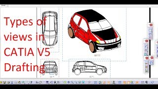 TYPES OF VIEWS IN CATIA DRAFTING [upl. by Kiryt882]