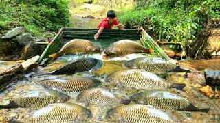 Full video of 32 days of fishing using the ancient French method by boy Lam Caught many big fish [upl. by Oca943]