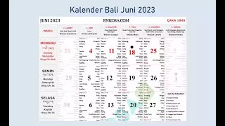 Kalender Bali Juni 2023 Lengkap [upl. by Norrehs]