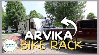 Carry Four Bikes on a Travel Trailer  Arvika 7004  Tongue Mount 4 Bike RV Rack [upl. by Akram]