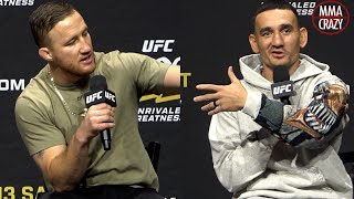 Justin Gaethje amp Max Holloway talk fight for UFC 300 Highlights [upl. by Notneb]