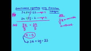 Simultaneous equations elimination technique [upl. by Yddeg]