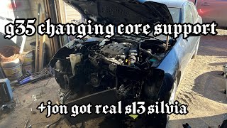 g35 infiniti core support change jons new silvia and driving civic limo around the yard [upl. by Merriman676]