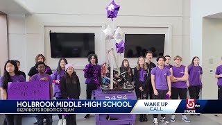 Wake Up Call from Holbrook MiddleHigh School robotics team [upl. by Solitta7]