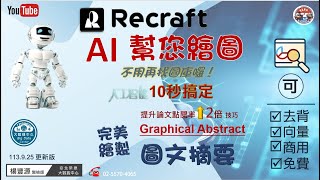 Recraft AI 導入協作圖文摘要Graphical Abstract之技巧  醫學研究人員3分鐘掌握密技（11310教學更新版 [upl. by Ailene]