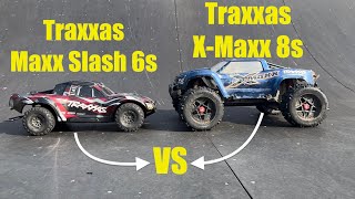 Traxxas Xmaxx 8S VS MaxxSlash 6s [upl. by Colet796]