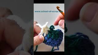 scuola di uncinetto come fare cambio colore molto facile a maglia alta crochet tutorial [upl. by Llenaej]