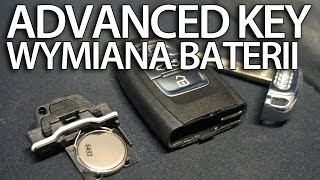 Wymiana baterii pilota Audi Advanced Key keyless 2032 A1 A3 A4 A5 A6 A7 A8 Q3 Q5 Q7 [upl. by Cynthea585]