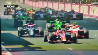 Huge crash F2 start Baku [upl. by Newberry]