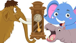 Hickory Dickory Dock Elphant vs Hippo vs Mammoth Song  Preschool Songs for Circle Time [upl. by Lavinie754]