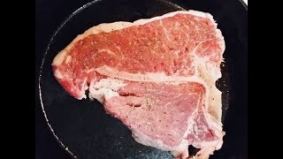 Cast Iron Skillet T Bone Porterhouse Steak Recipe [upl. by Lytsirhc906]