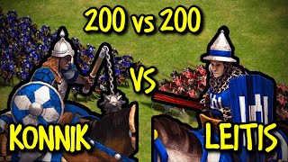 200 ELITE KONNIKS vs 200 ELITE LEITIS  AoE II Definitive Edition [upl. by Maurine]