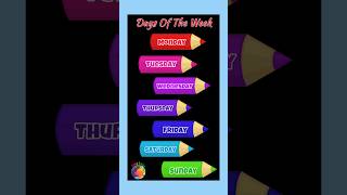 Days of the week in english  week song  weekdays song [upl. by Ifill]