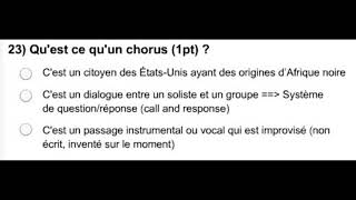 QUIZZ LES ORIGINES DE LA MUSIQUE AFRO AMÉRICAINE  2 MIN Questions de cours [upl. by Ahseit]