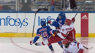 Vincent Trocheck Hit Against Jesperi Kotkaniemi [upl. by Enelra]