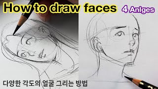 How to draw faces from different angles ✍✍ Drawing Practice [upl. by Aynat]