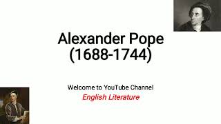 Alexander Pope Important works Themes  Style  explained in UrduHindi [upl. by Alexandro]