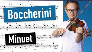 Boccherini Minuet  Violin Sheet Music  Piano Accompaniment  Different Tempi [upl. by Tnirb]