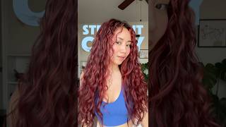 straight to curly hair routine ✨ curlyhair wavyhair [upl. by Hoban]