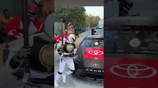 Power Rangers Cosplayera Car Racing Team powerrangers cosplay tokusatsu powerrangerszeo prank [upl. by Julienne]