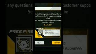 My ff Id ban Or suspendshorts freefireclips freefire [upl. by Jovia]