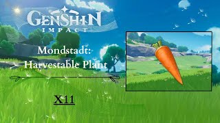 Genshin Impact Guide  All the locations of the Harvestable Plant in Mondstadt [upl. by Ardnuasak]