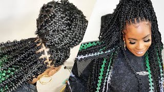 DETAILED INDIVIDUAL CROCHET ILLUSION BUN FOR BUTTERFLY BRAIDS AKA JUNGLE BRAIDS  Re4u hair [upl. by Trebron]