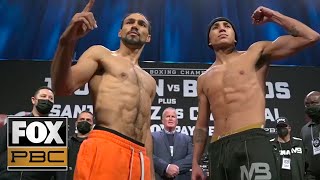 Keith Thurman vs Mario Barrios  WEIGHIN  PBC ON FOX [upl. by Meekah]