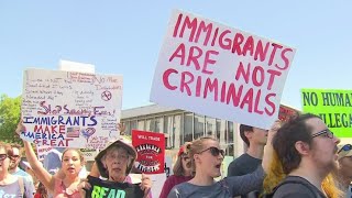 Portlanders protest the separation of immigrant families [upl. by Wilek]