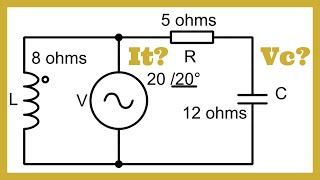 Circuitos elétricos em corrente alternada  RLC MISTO  Exercício 3 [upl. by Akyeluz481]