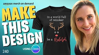 Print On Demand Tshirt Design Tutorial Using Canva Fast Minimalist Christmas Design❤️🔥💲 [upl. by Doty]