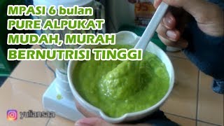 MPASI Bayi 6 bulan  Puree Alpukat untuk Makanan Selingan [upl. by Nerot]