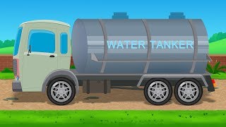 Water Tanker  Formation and Uses  Cartoon Vehicle  Toy Truck for Toddlers [upl. by Yeloc]