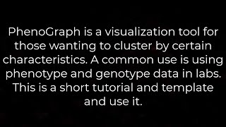 PhenoGraphVideoTutorial [upl. by Ainad130]