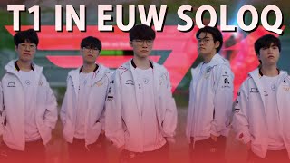 T1 Players in EUW SoloQ Livestream  111 Faker  Gumayusi  Zeus [upl. by Ahsien927]