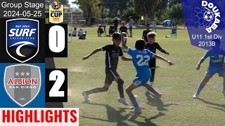 Bay Area Surf 13B PreMLS 02 Albion San Diego B13 EA  Club America Cup U11 1st Div  20240525HL [upl. by Idonah109]