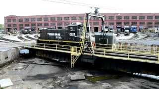 NS Roundhouse at Juniata Shops  Altoona PA  NS 2220 NS 5606 [upl. by Aimehs]