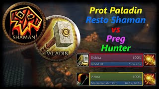 Prot Pally Resto Sham vs Preg Hunter  2 Games  Pally PoV [upl. by Hulbert245]