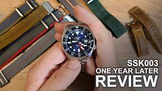 Seiko SSK003  GMT Automatic  One year later  Watch review [upl. by Nellir]