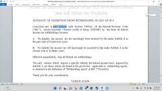 What to Submit in place of an IRS W4 Form Video Short [upl. by Elleynod]