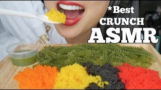 ASMR BEST CRUNCHY EATING SOUNDS Tobiko Eggs  Seagrapes NO TALKING  SASASMR [upl. by Christoffer]