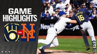 Brewers vs Mets Game Highlights 32924  MLB Highlights [upl. by Enihpesoj]