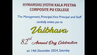 HYMAMSHU JYOTHI KALA PEETHA COMPOSITE PU COLLEGE  Vaibhava 82nd Annual Day  14th Dece 2024 [upl. by Vito]