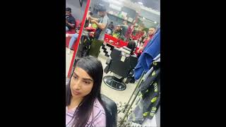 Girl gets her face shaved and eyebrows lined up with Razor  barbershop razor faceshave eyebrows [upl. by Navets]