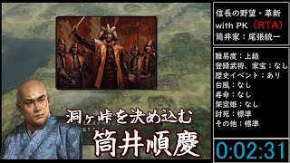 （RTA）信長の野望・革新 with PK 筒井家 [upl. by Ahsenet430]