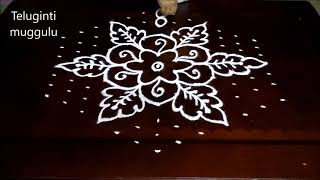 Sankranthi Flowers Kolam Designs With 137 middle  Chukkala Muggulu Designs  Pongal Rangoli [upl. by Mavis]