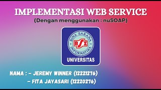 Tugas Implementasi Web Service menggunakan nuSOAP  TWS [upl. by Cordle]